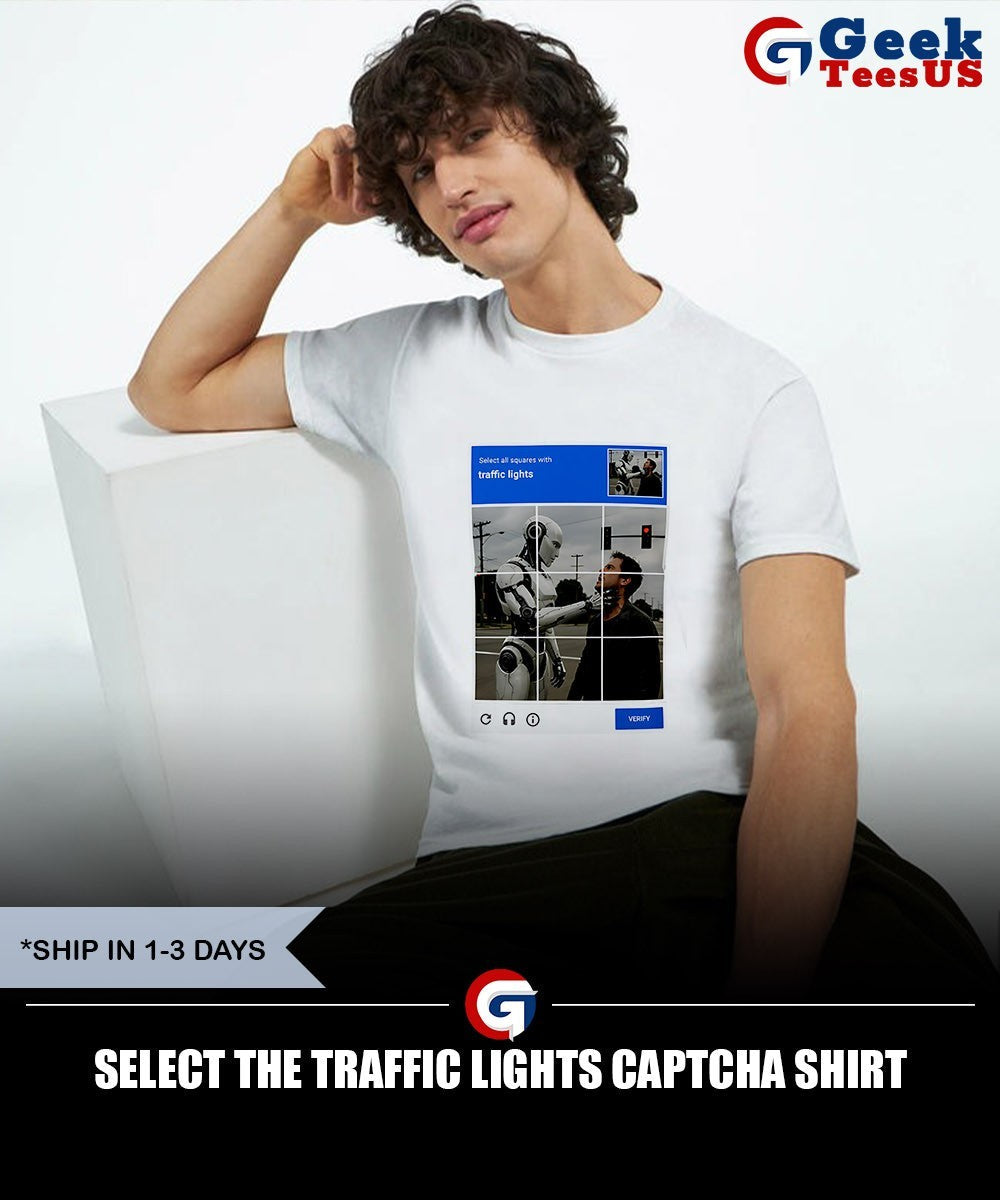 Select the traffic lights captcha shirt