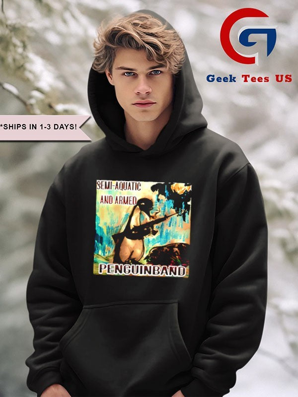 Semi Aquatic and Armed Penguin Band shirt