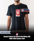 Sergei Fedorov 91 Detroit Red Wings NHL 1990-2003 banner shirt