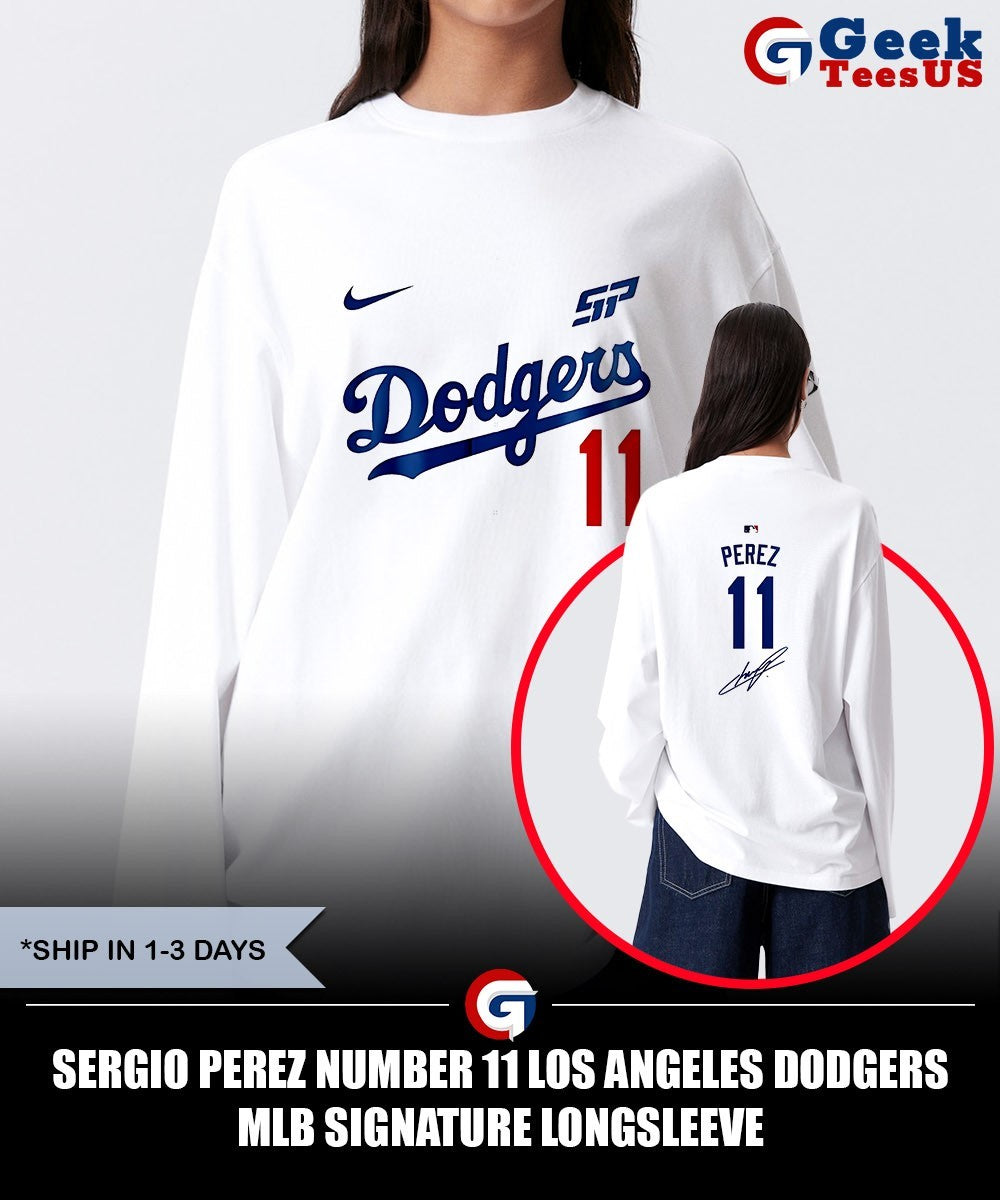 Sergio Perez number 11 Los Angeles Dodgers MLB signature shirt