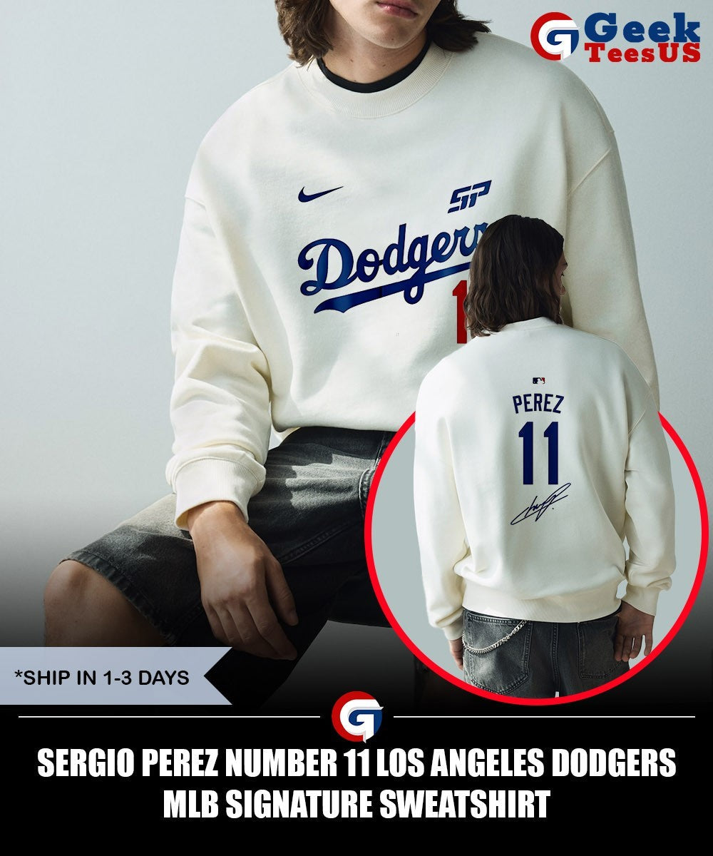 Sergio Perez number 11 Los Angeles Dodgers MLB signature shirt