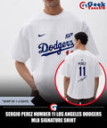 Sergio Perez number 11 Los Angeles Dodgers MLB signature shirt