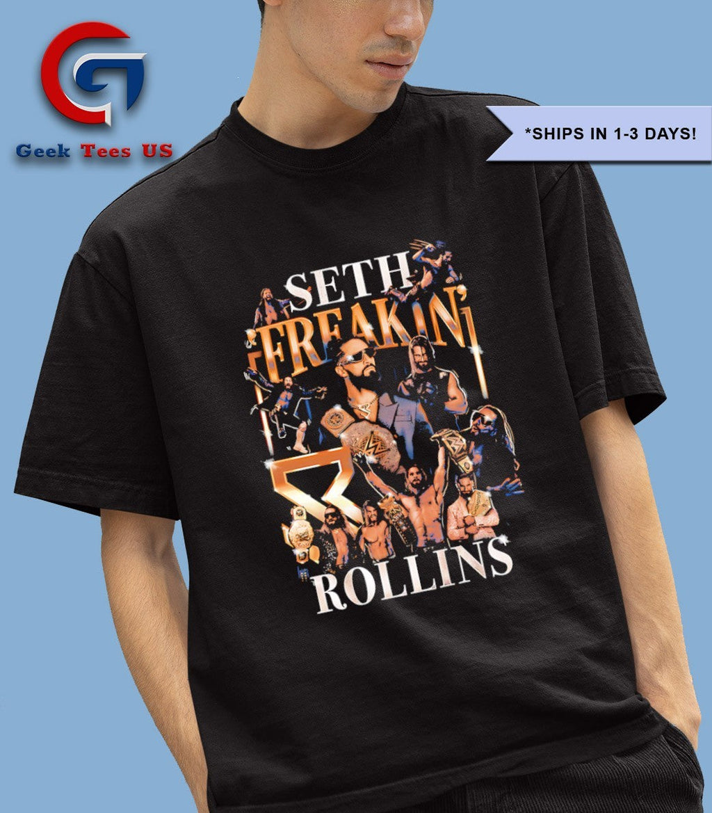 Seth Rollins Freakin Montage Boxy graphic shirt