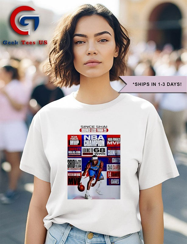 Shai Gilgeous Alexander OKC Thunder NBA Wins All Achievements Career shirt