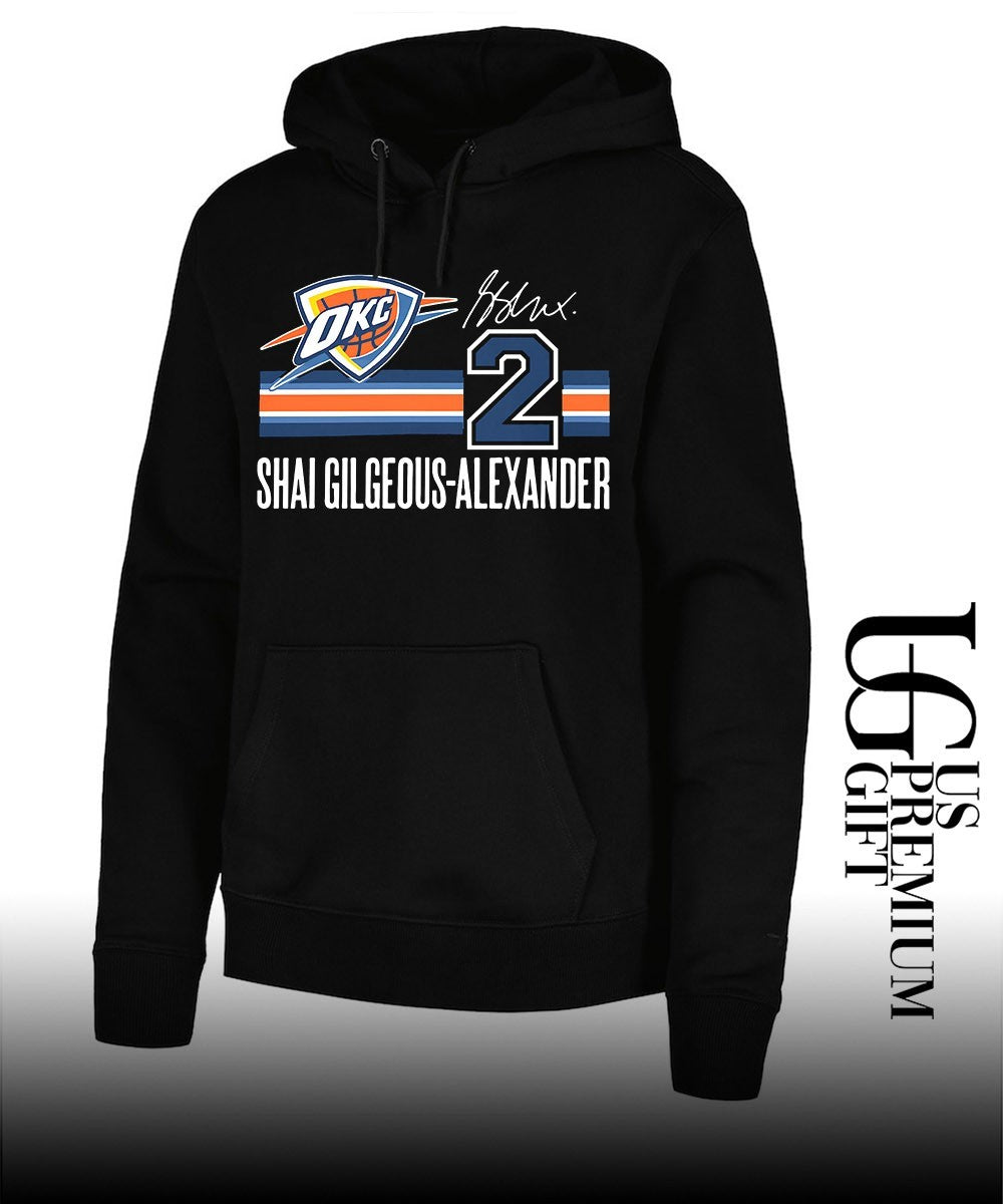 Shai Gilgeous-Alexander Oklahoma City Thunder NBA signature name and number retro shirt