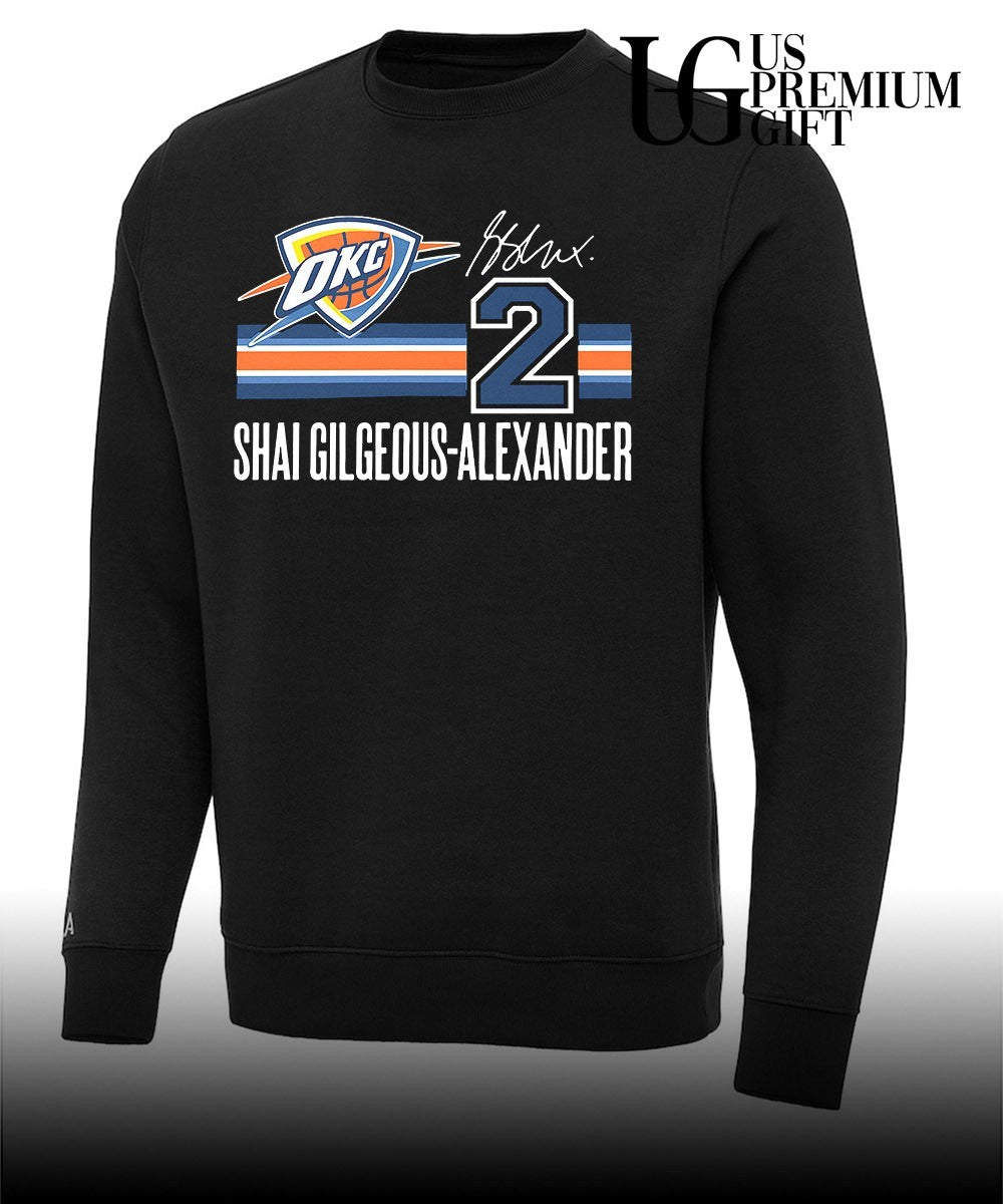 Shai Gilgeous-Alexander Oklahoma City Thunder NBA signature name and number retro shirt