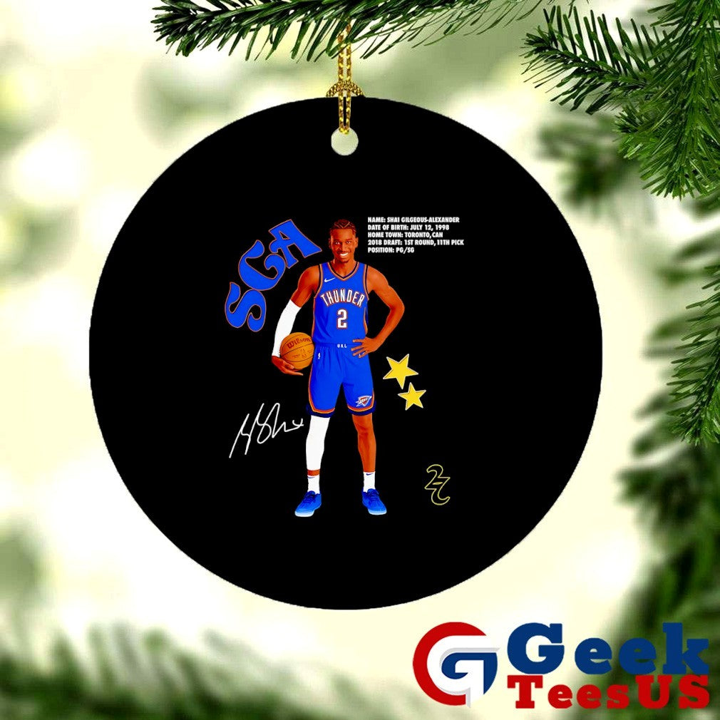 Shai Gilgeous-alexander Oklahoma City Thunder portrait signature shirt