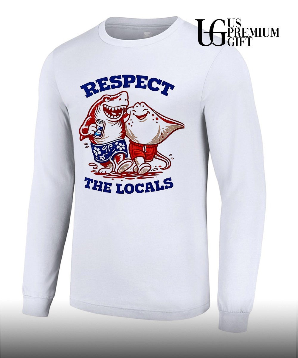 Shark and Ray Beach Respect The Locals shirt