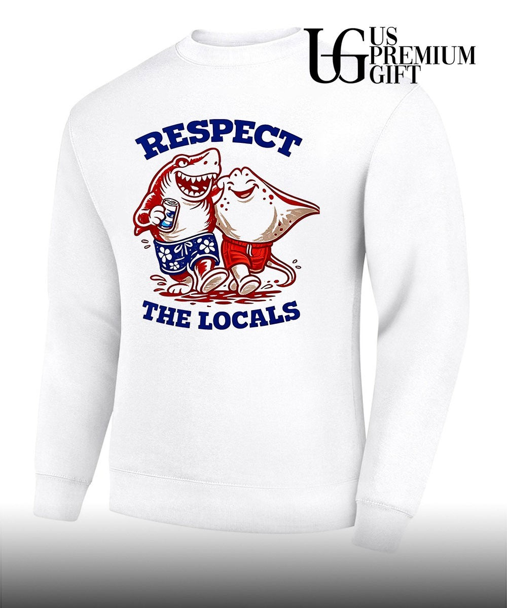 Shark and Ray Beach Respect The Locals shirt