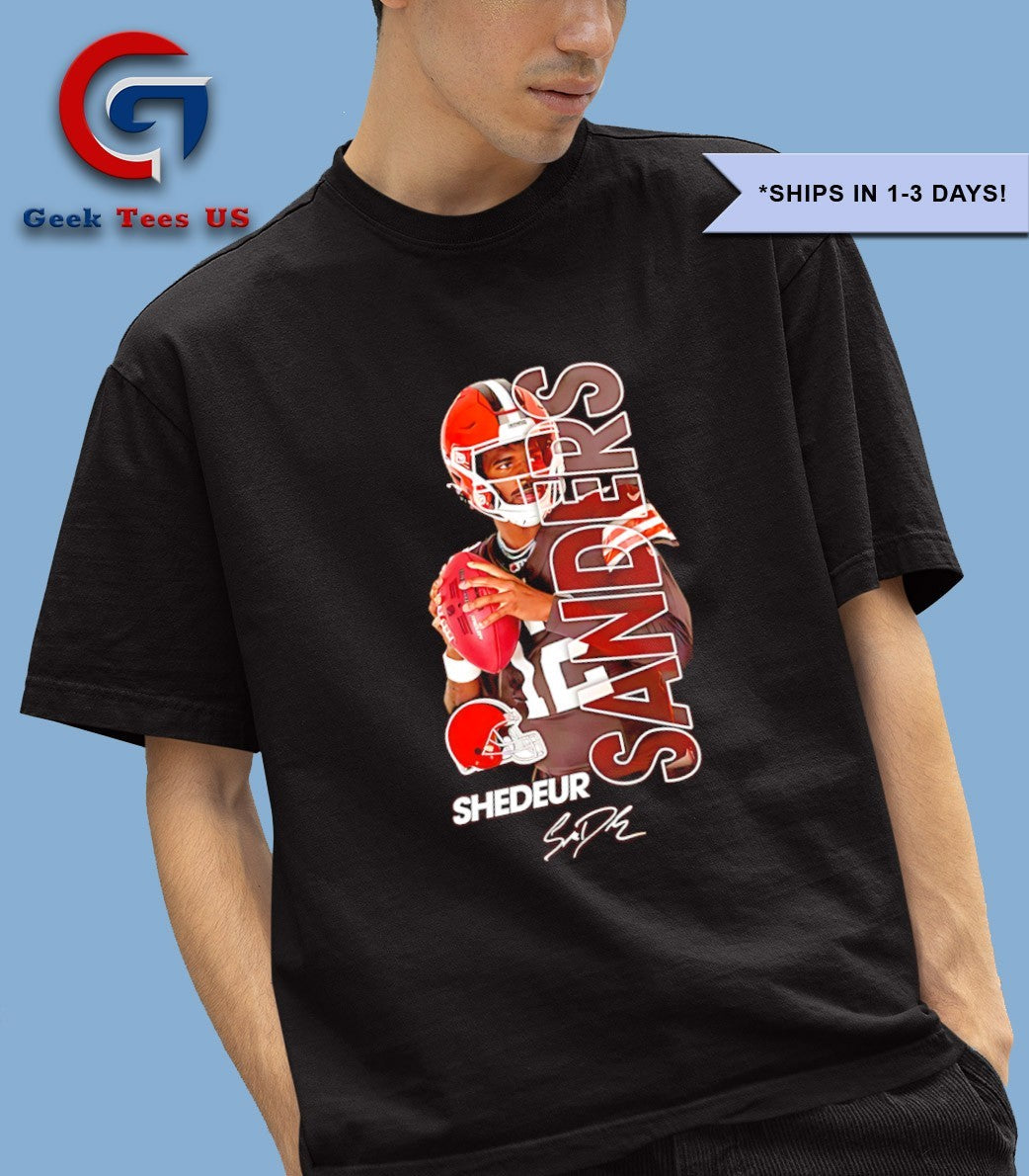 Shedeur Sanders Cleveland Browns football signature shirt