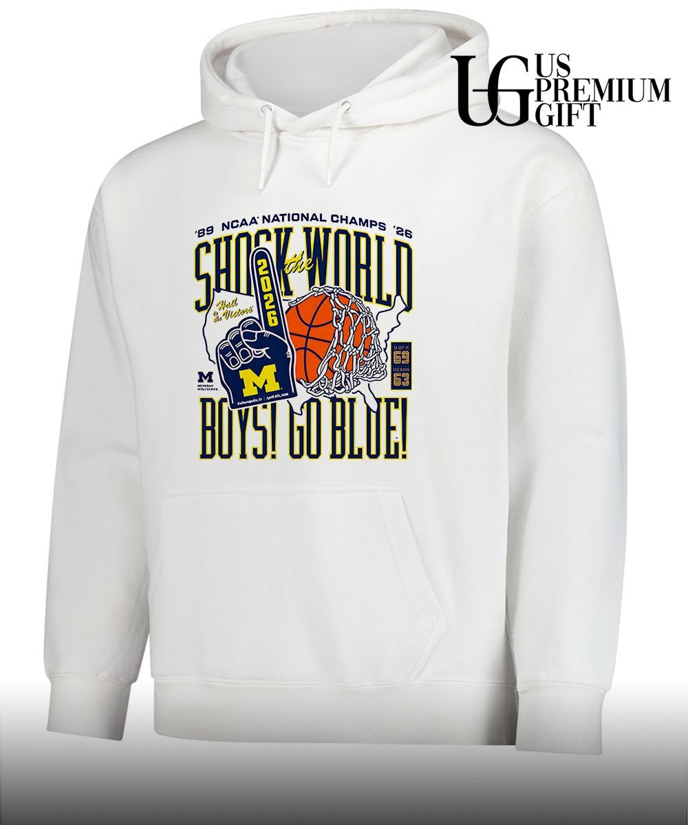Shock The World Boys Go Blue Michigan Wolverines basketball NCAA National Champs 2026 shirt