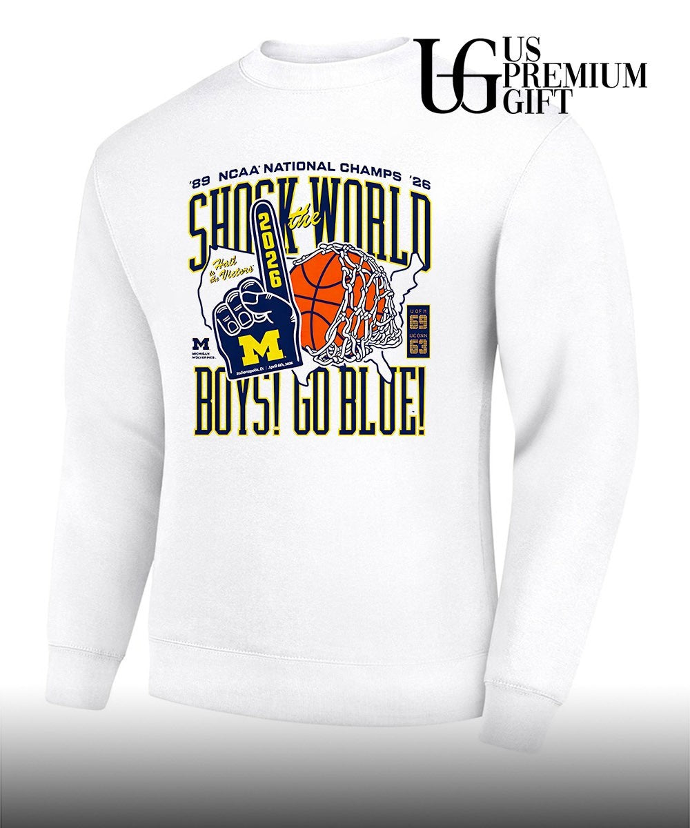 Shock The World Boys Go Blue Michigan Wolverines basketball NCAA National Champs 2026 shirt