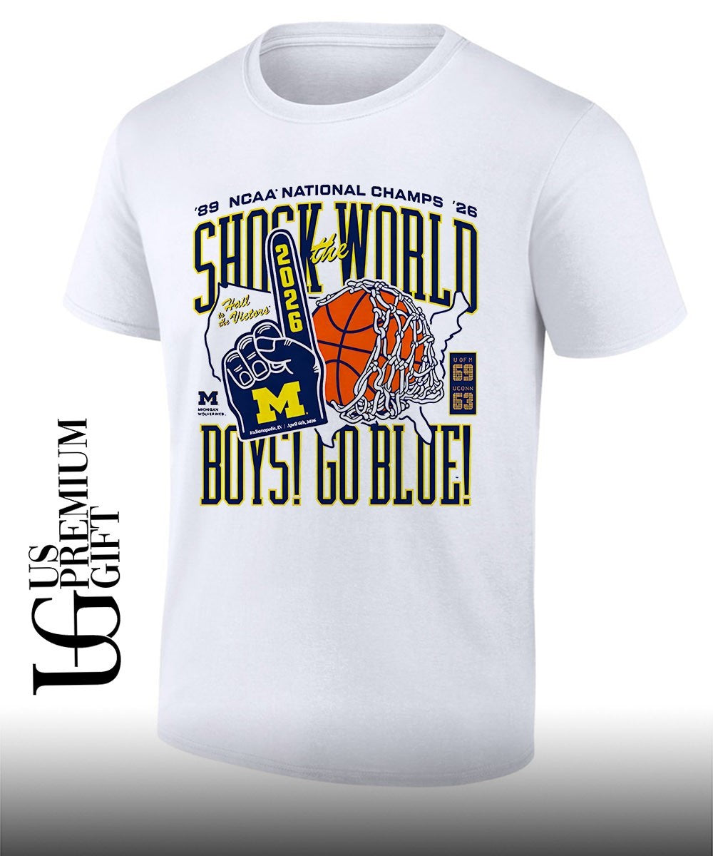 Shock The World Boys Go Blue Michigan Wolverines basketball NCAA National Champs 2026 shirt