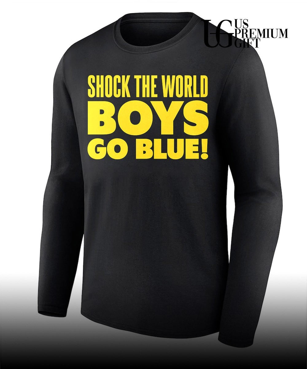 Shock The World Boys Go Blue Michigan Wolverines basketball shirt