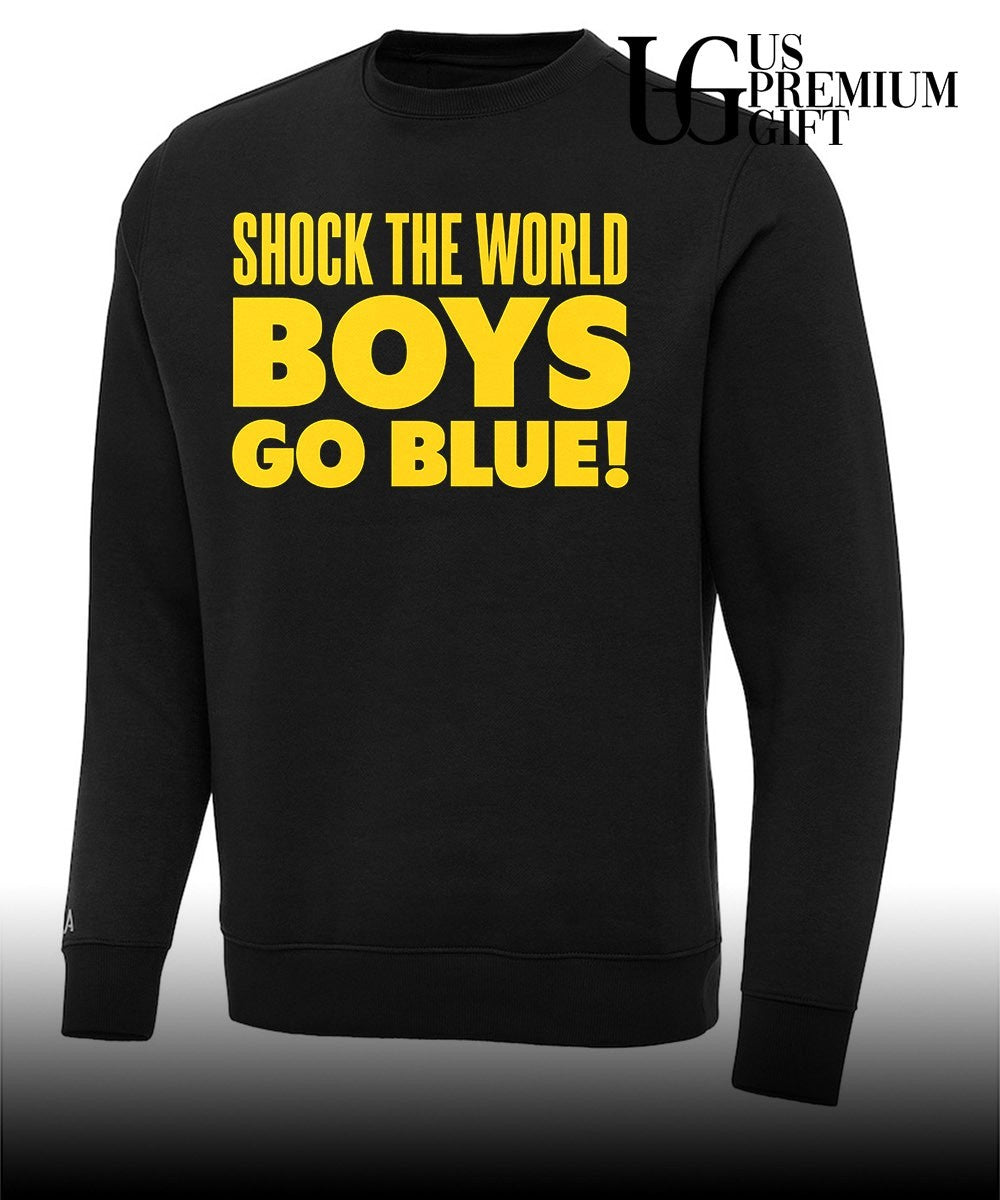 Shock The World Boys Go Blue Michigan Wolverines basketball shirt