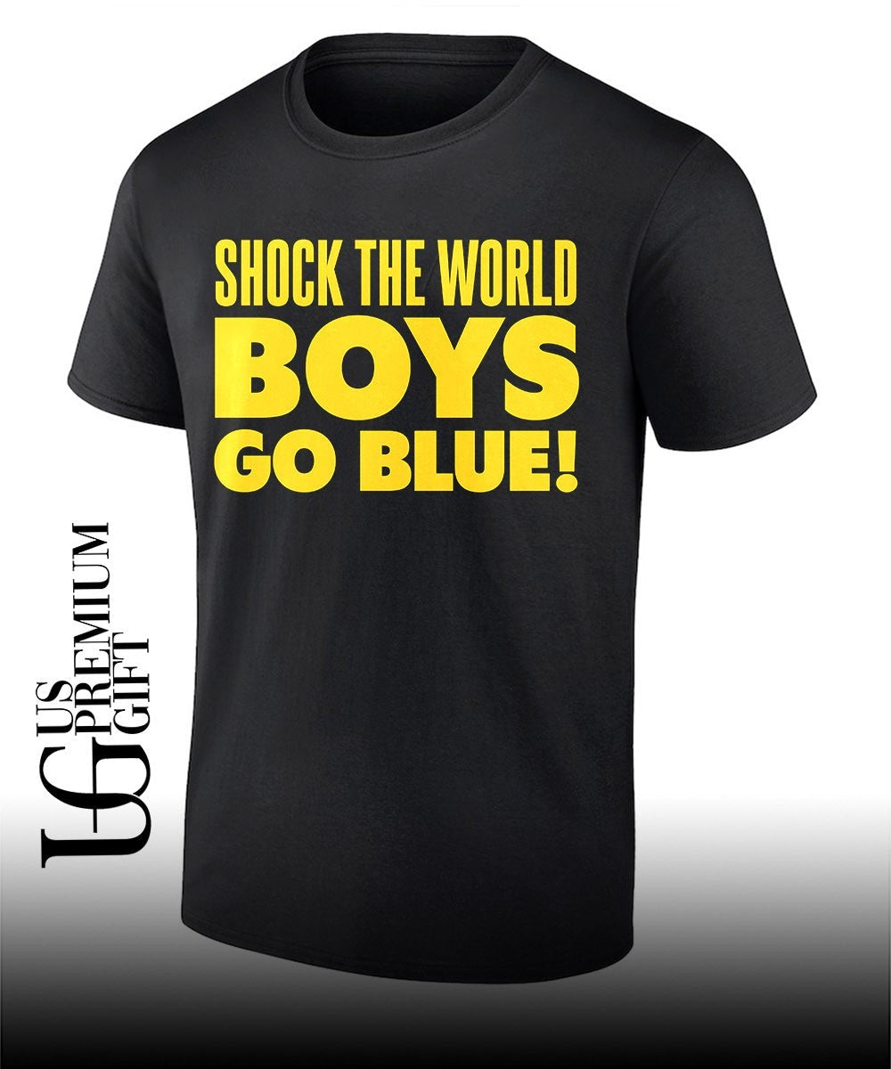 Shock The World Boys Go Blue Michigan Wolverines basketball shirt
