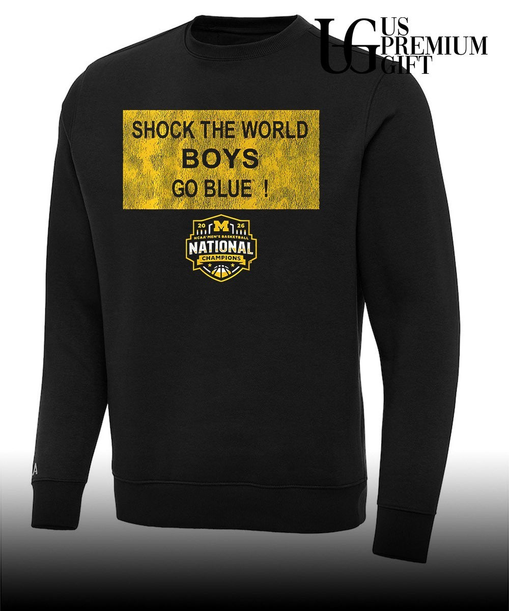 Shock the World Boys Go Blue Michigan Wolverines NCAA Men’s basketball 2026 National Champions shirt