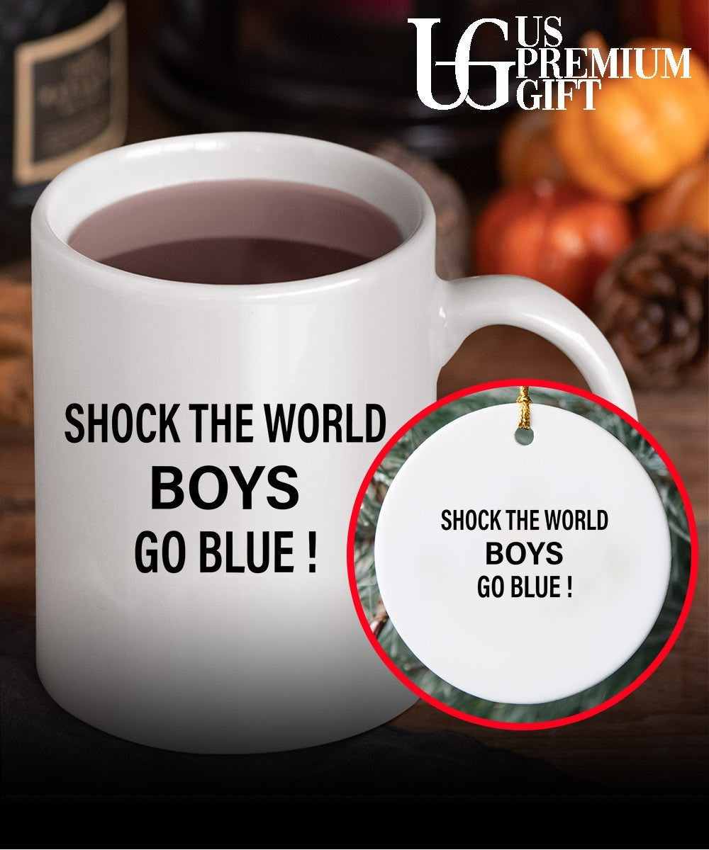 Shock the world boys go blue shirt