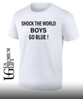 Shock the world boys go blue shirt