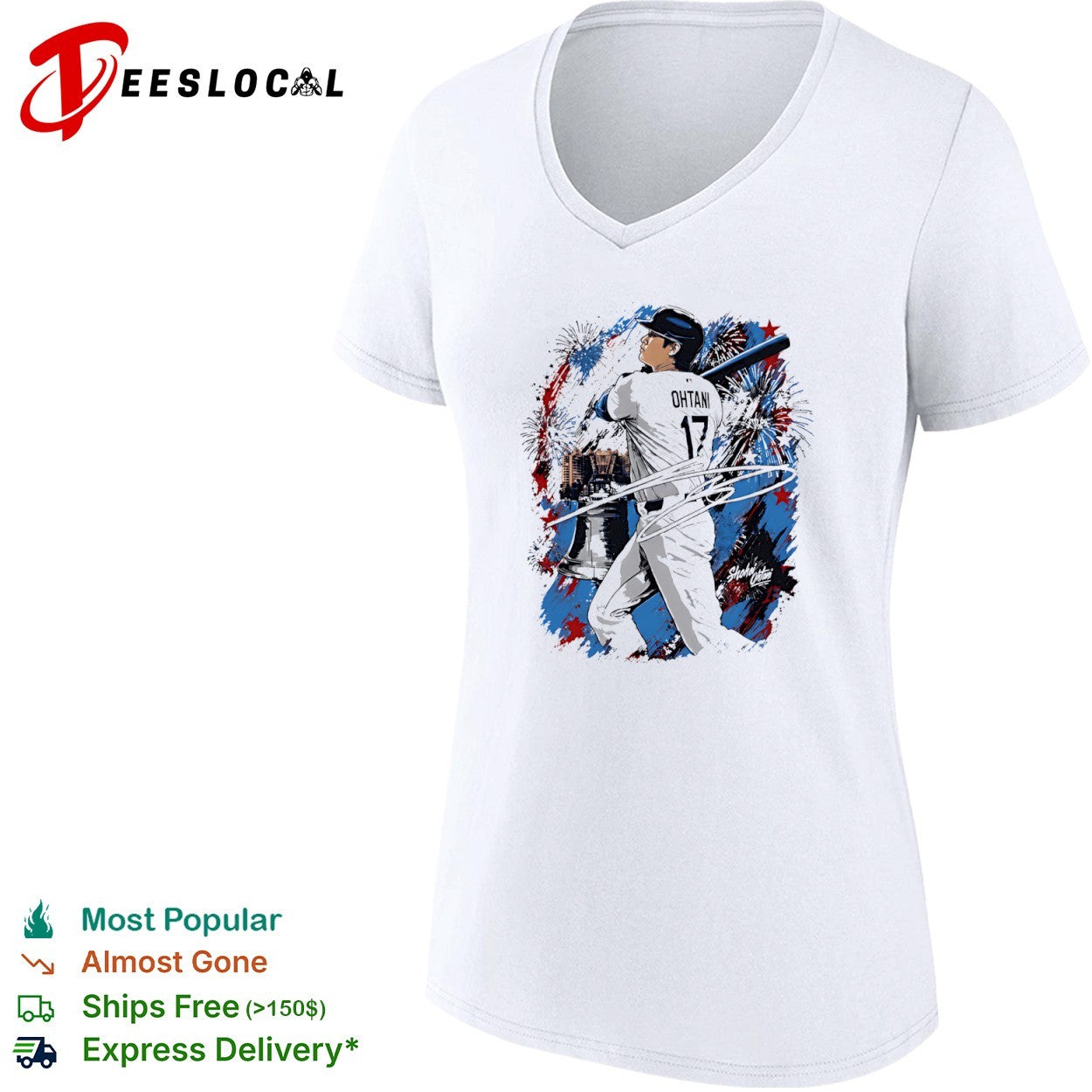 Shohei Ohtani 17 Signature Fireworks MLB shirt