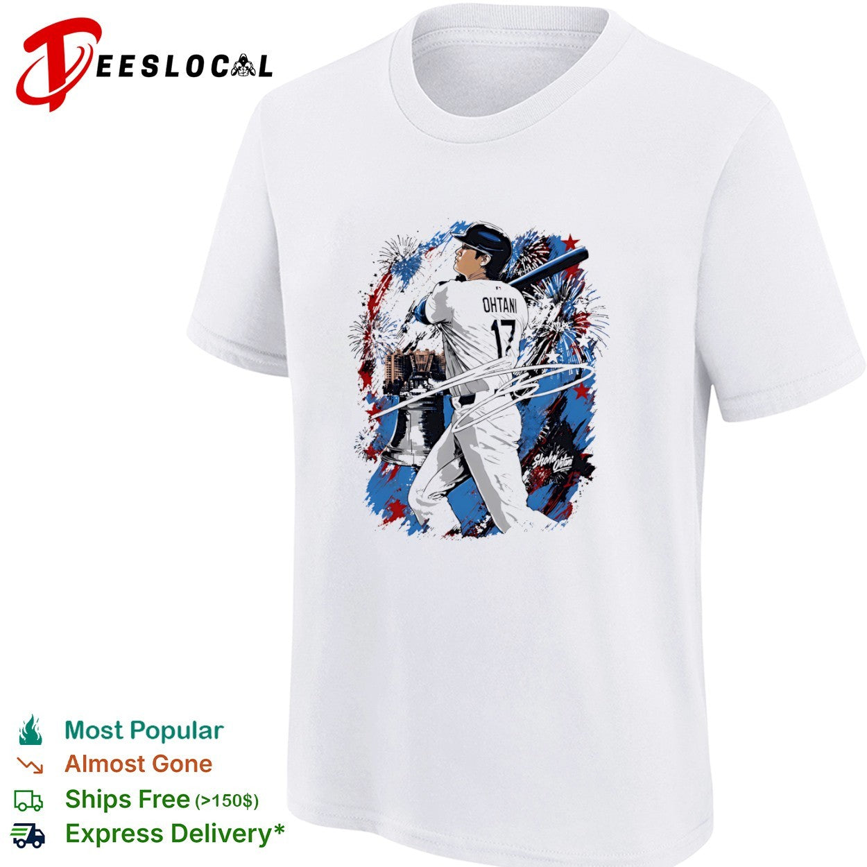 Shohei Ohtani 17 Signature Fireworks MLB shirt