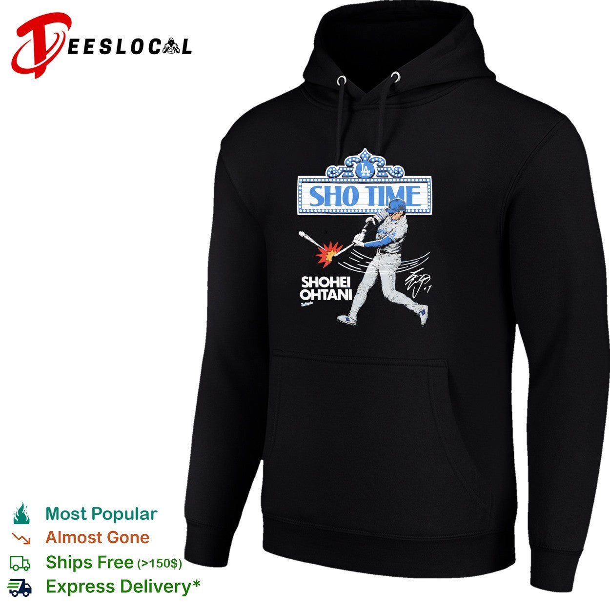 Shohei Ohtani Los Angeles DodgersSho Time slugger swing signature shirt