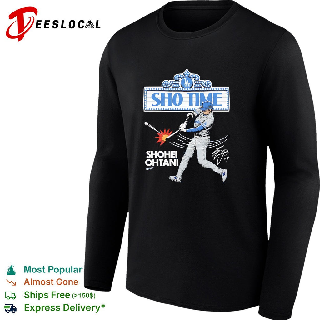 Shohei Ohtani Los Angeles DodgersSho Time slugger swing signature shirt