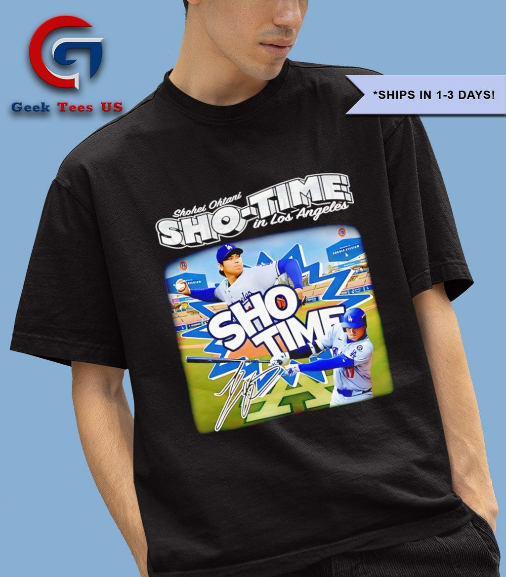 Shohei Ohtani Sho Time in Los Angeles Dodgers Walk It Off signature shirt