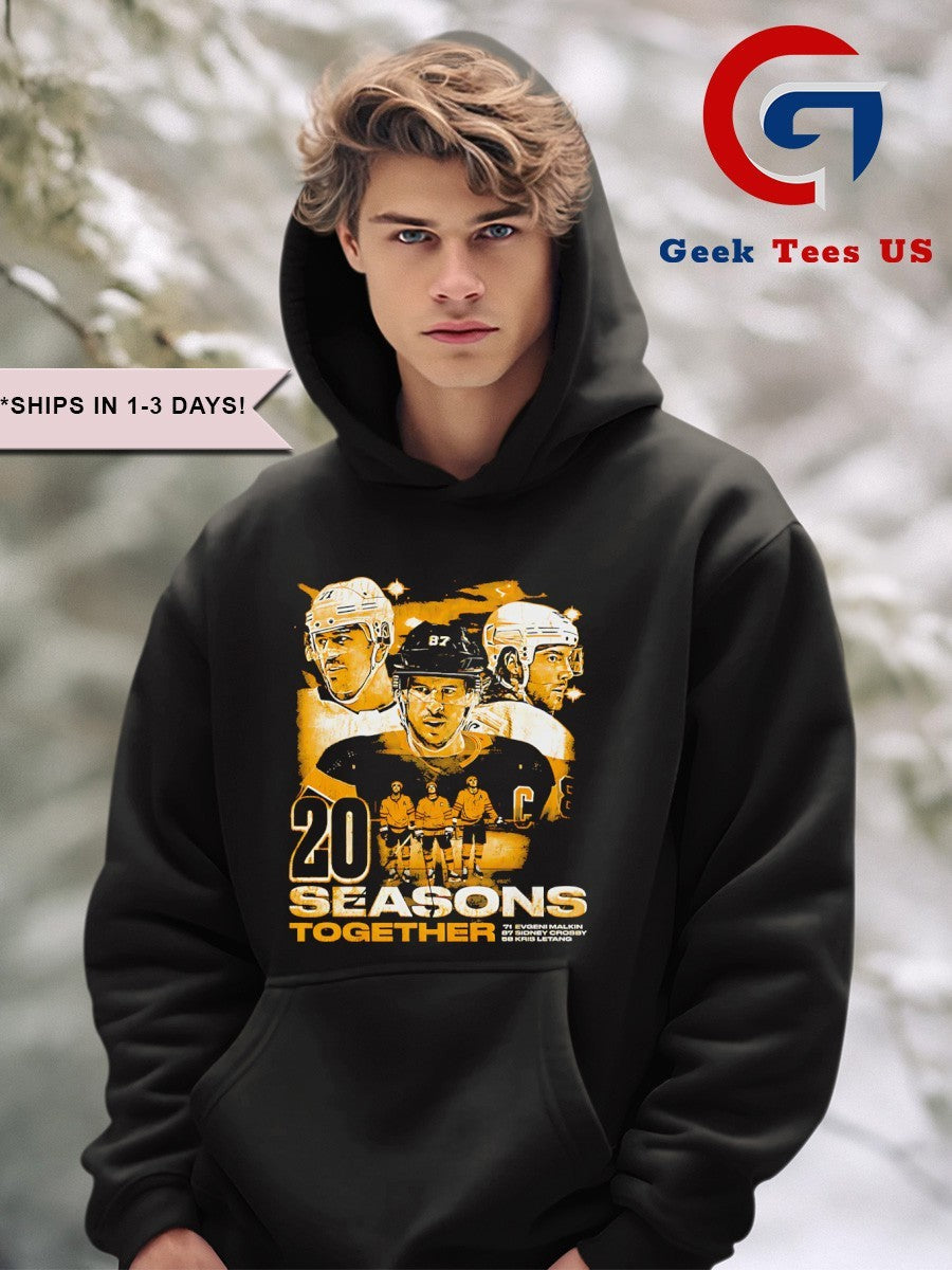 Sidney Crosby Kris Letang and Evgeni Malkin Pittsburgh Penguins 20 Seasons Together shirt