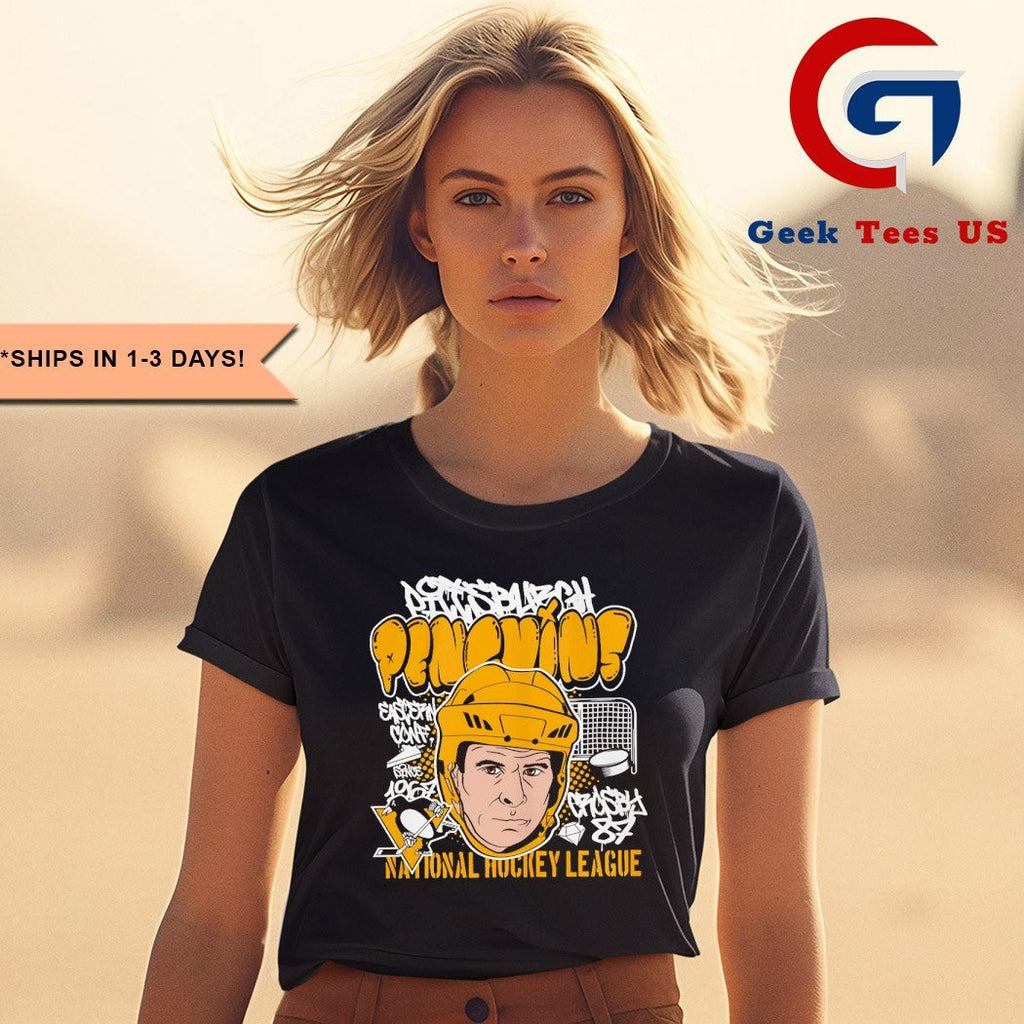Sidney Crosby big head Pittsburgh Penguins NHL cartoon shirt
