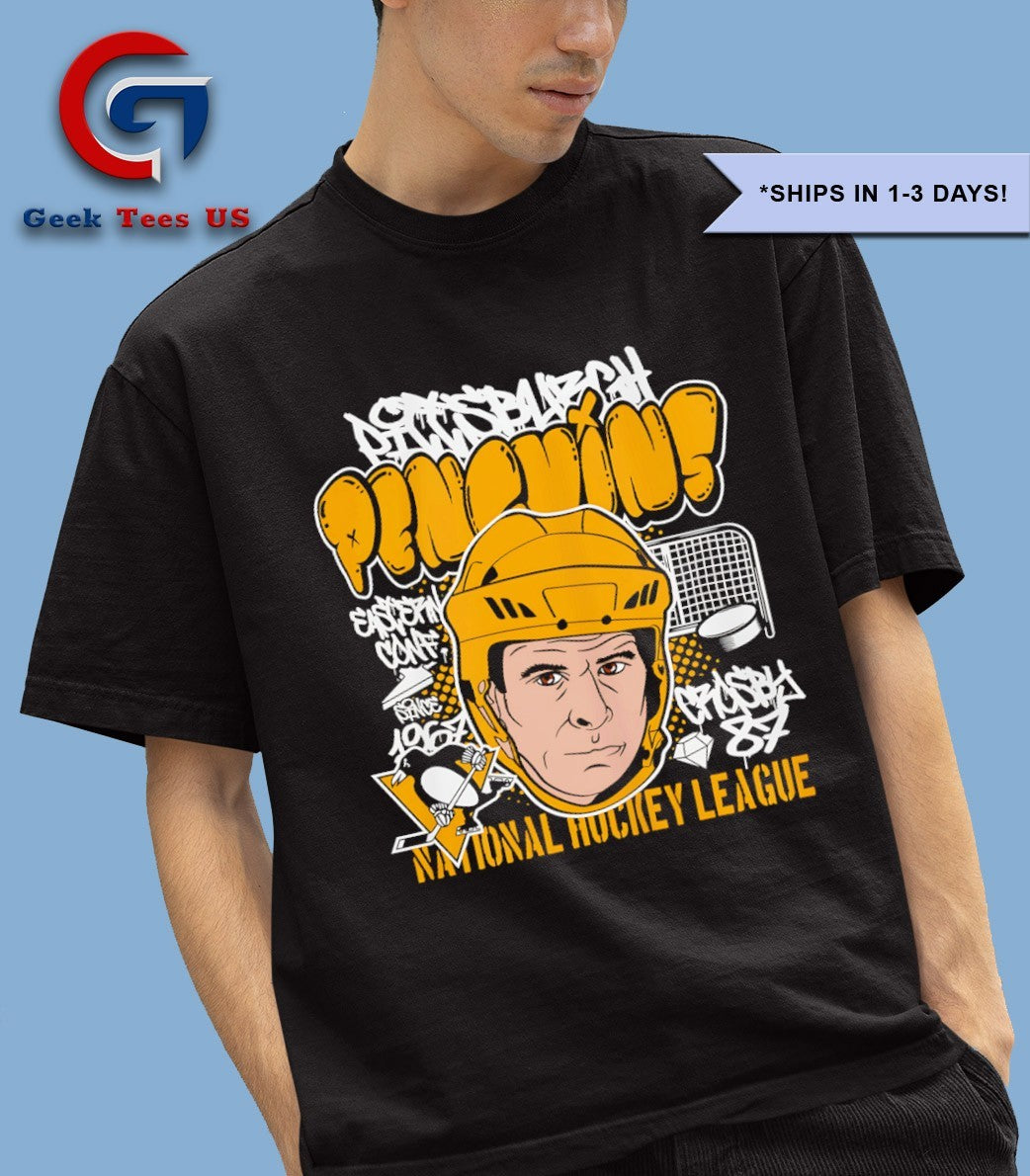 Sidney Crosby big head Pittsburgh Penguins NHL cartoon shirt