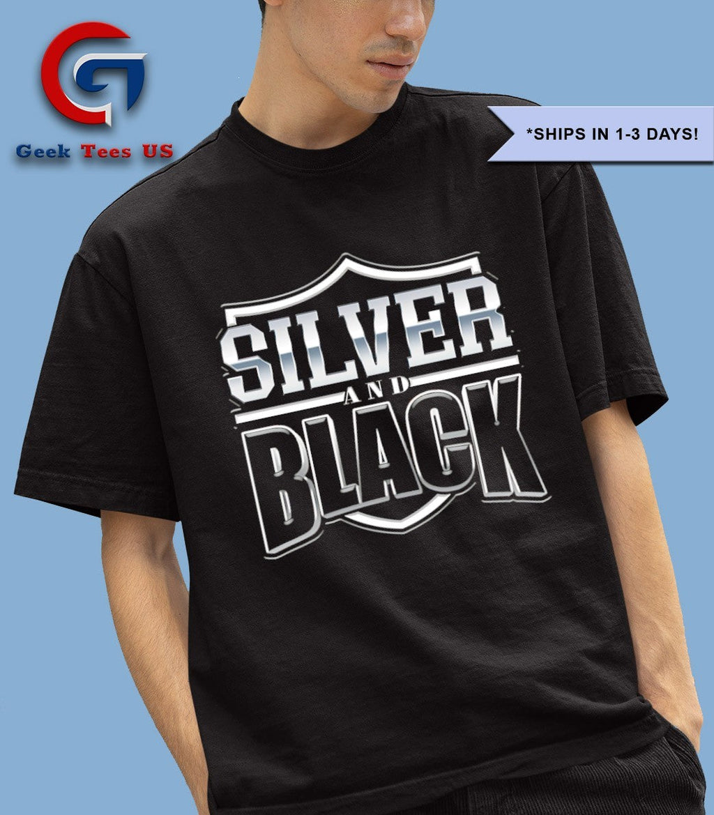 Silver and black Las Vegas Raider shirt