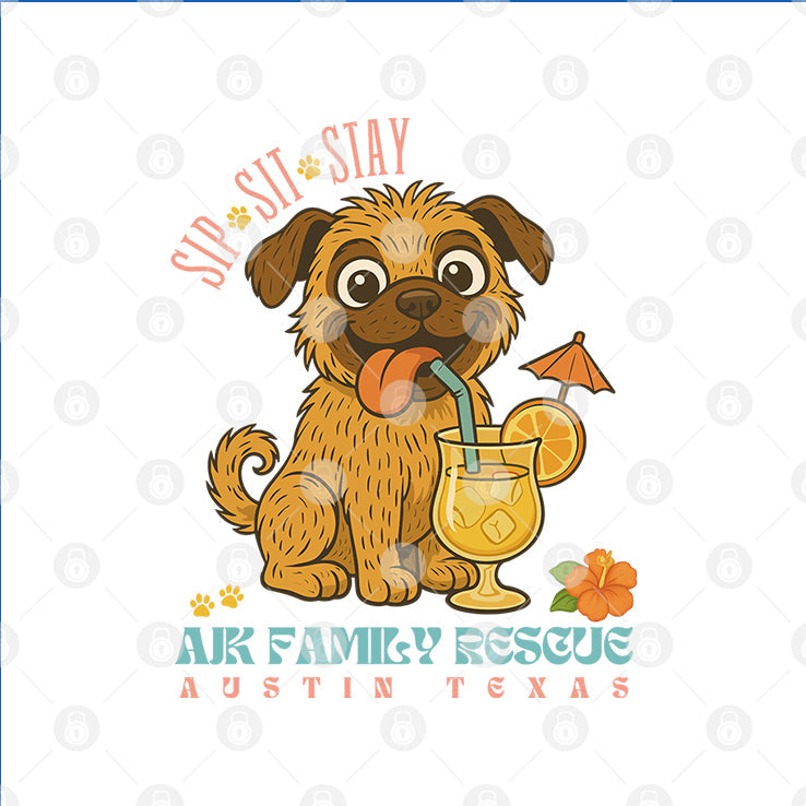 Sip Sit Stay AJK Family Rescue Austin Texas Shirt