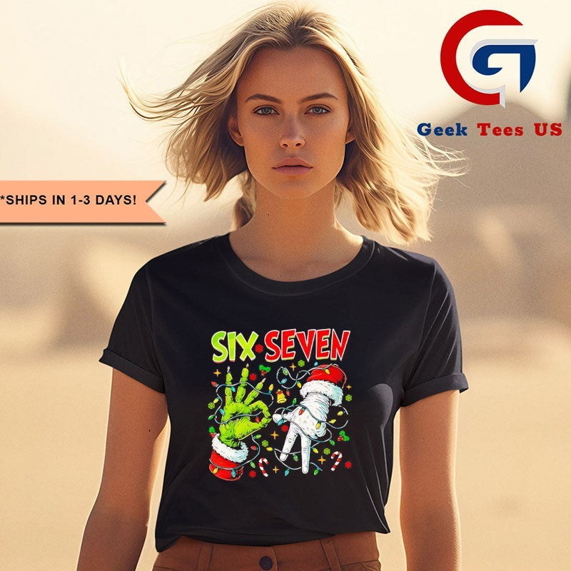 Six Seven 67 hands meme Christmas shirt