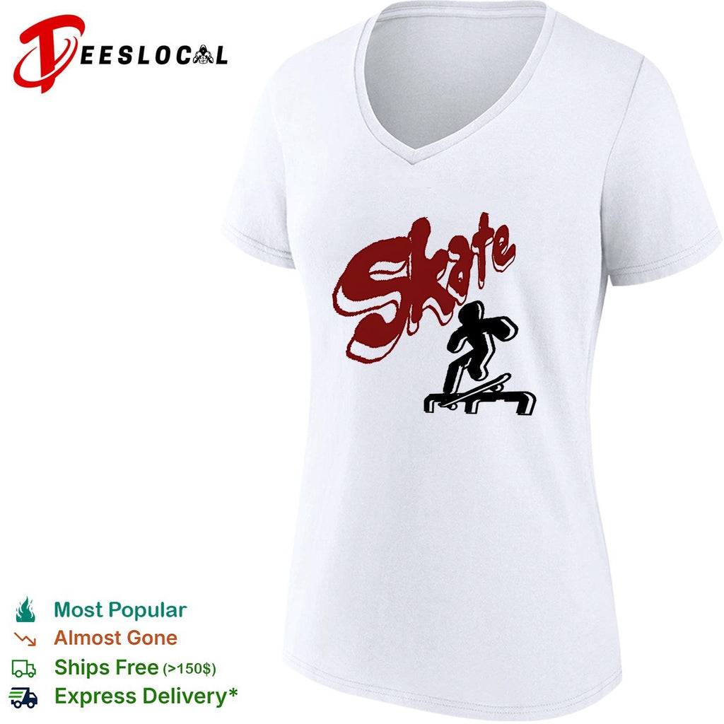 Skate grunge text skateboarder shirt