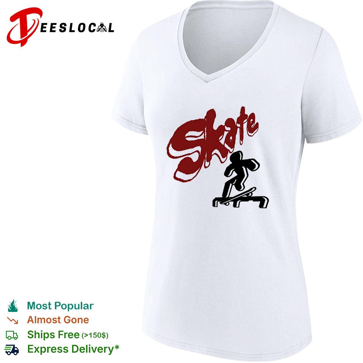 Skate grunge text skateboarder shirt