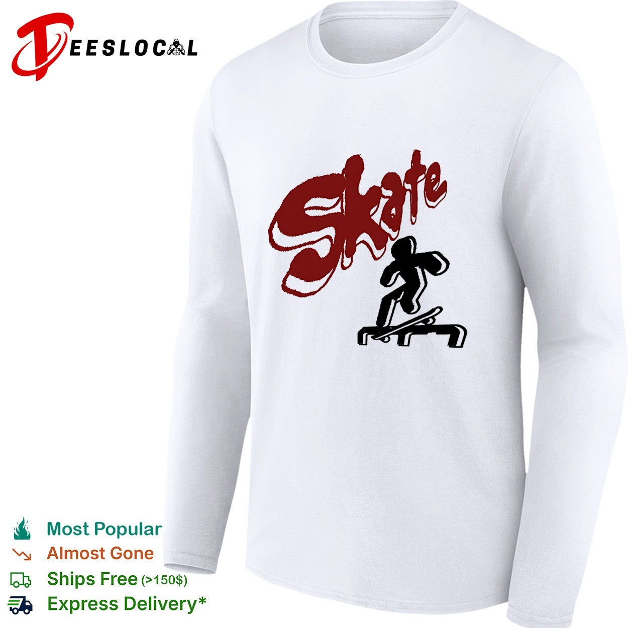 Skate grunge text skateboarder shirt
