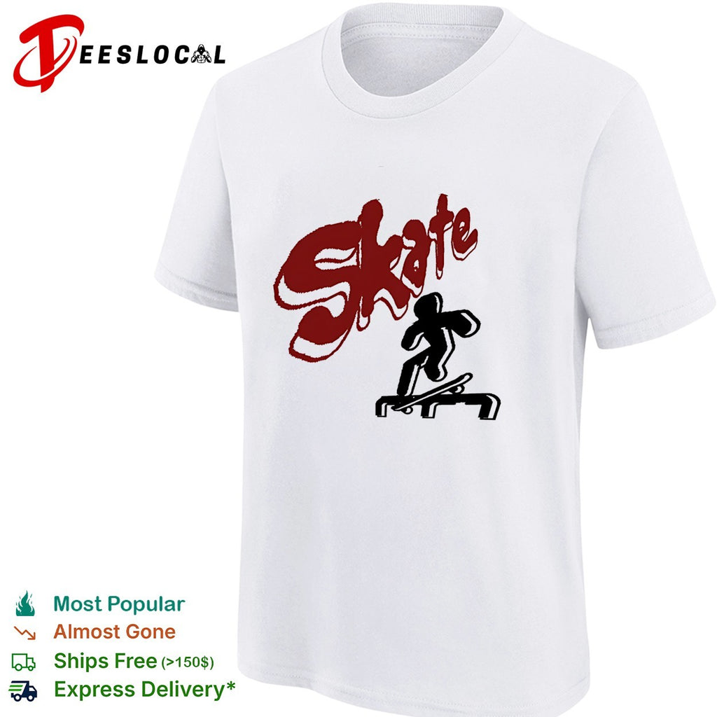 Skate grunge text skateboarder shirt