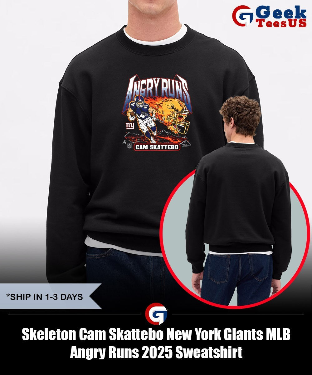 Skeleton Cam Skattebo New York Giants MLB Angry Runs 2025 shirt