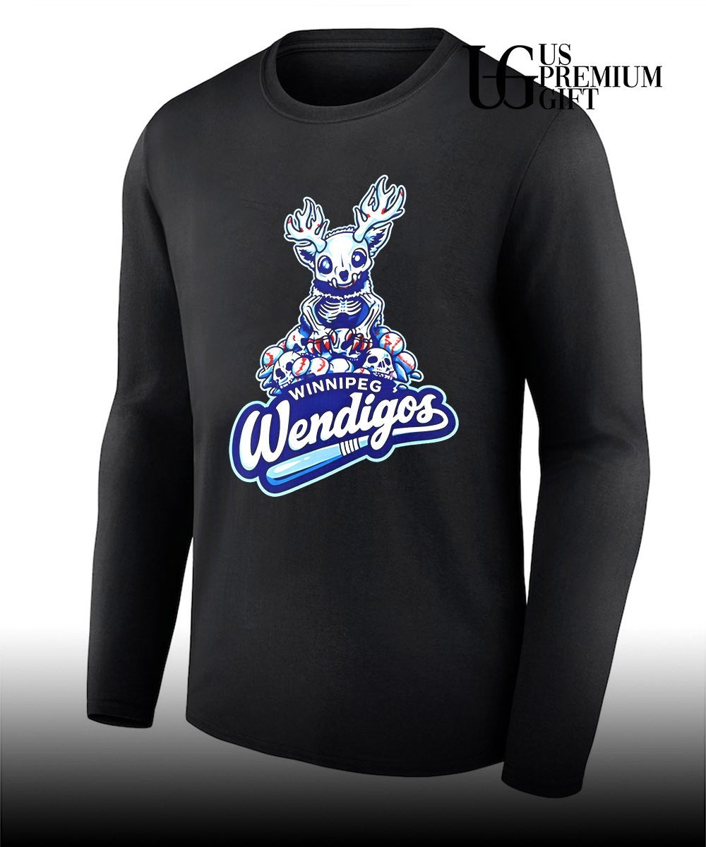 Skeleton Winnipeg Wendigos Baseball shirt