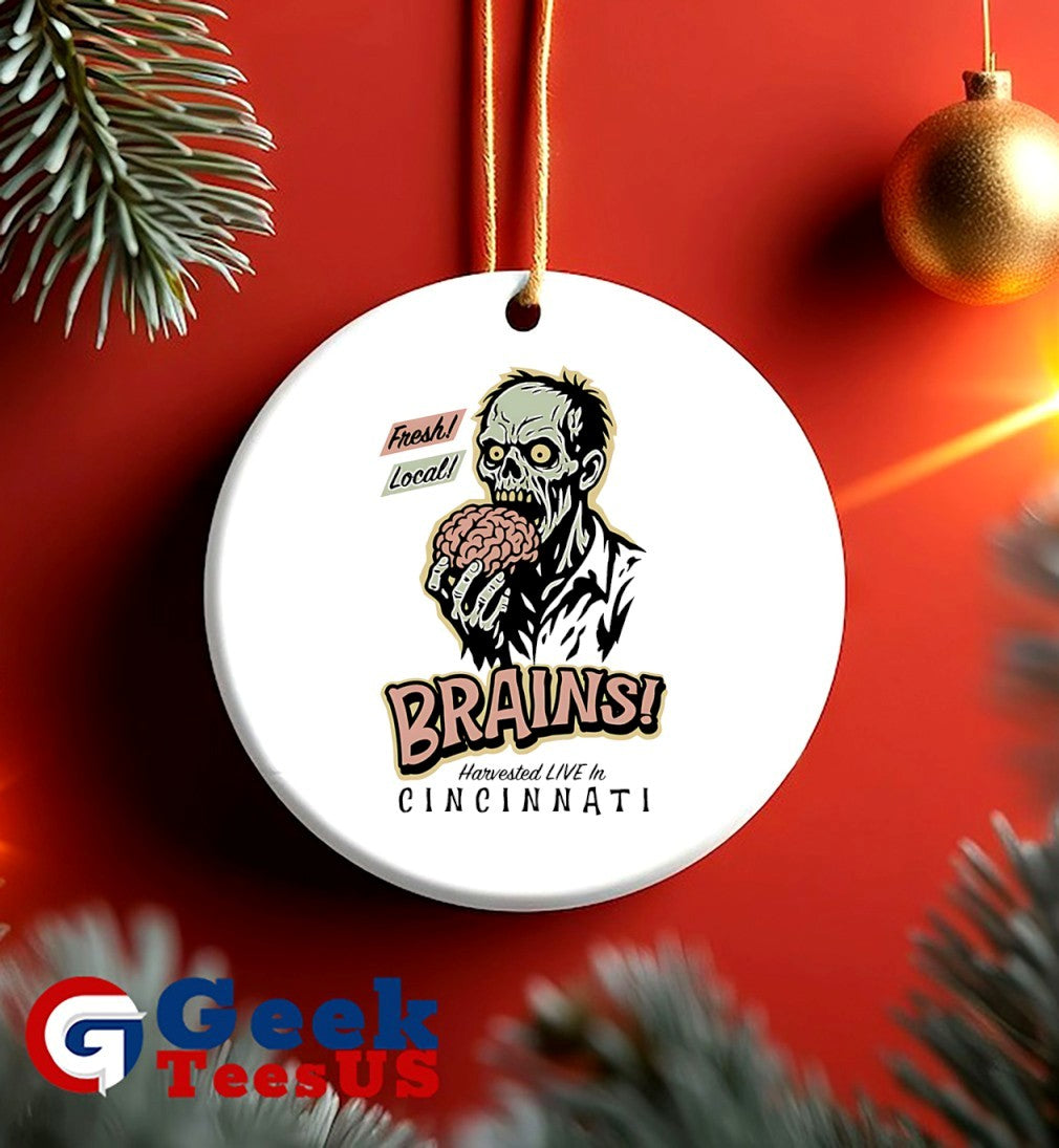 Skeleton eat fresh local brains in Cincinnati shirt