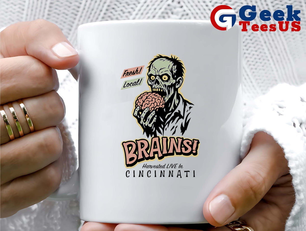 Skeleton eat fresh local brains in Cincinnati shirt
