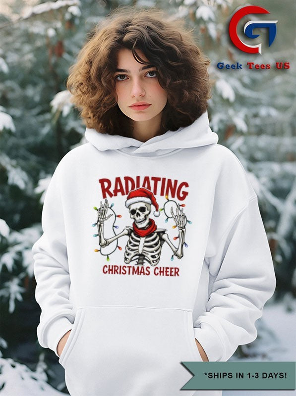 Skeleton radiating Christmas cheer shirt