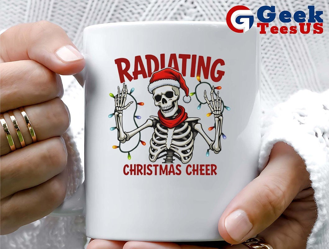 Skeleton radiating Christmas cheer shirt