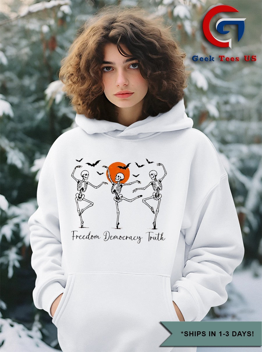 Skeletons freedom Democracy truth Halloween Resist FDT anti Trump shirt