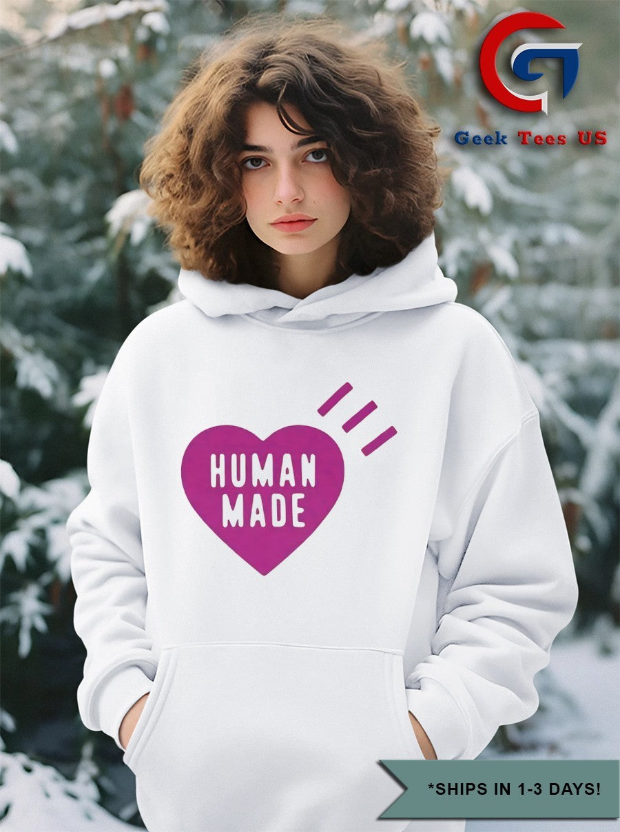 SkyNani wearing Human made heart shirt