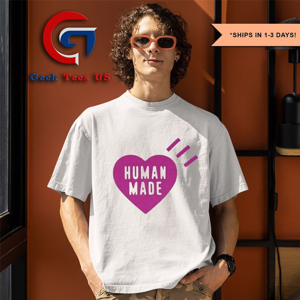 SkyNani wearing Human made heart shirt