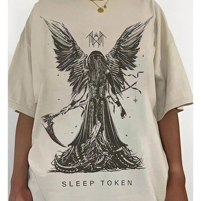 Sleep Token Reaper Angel Shirt, Rock Band Vintage Tee, Gildan Shirts, Sleep Token Concert Tour 2024 Tshirt Hoodie Sweatshirt