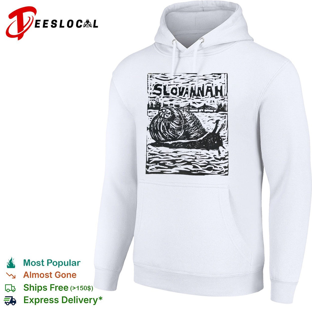 Slovannah Snail Woodcut Print linocut Savannah shirt