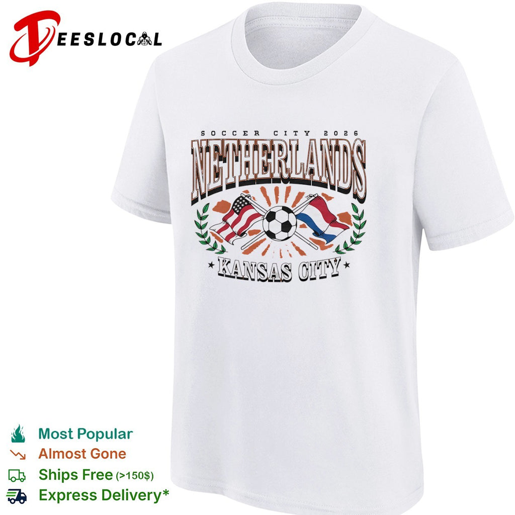 Soccer City 2026 Netherlands Kansas City United States Flag Soccer Ball shirt